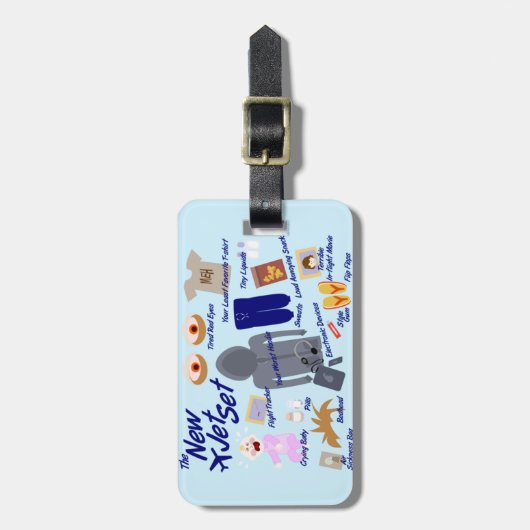 新しいジェットセット空おもしろい気旅行の漫画 ラゲッジタグ (正面縦)