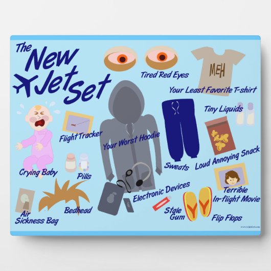 新しいジェットセット空おもしろい気旅行漫画パロディ フォトプラーク (正面)