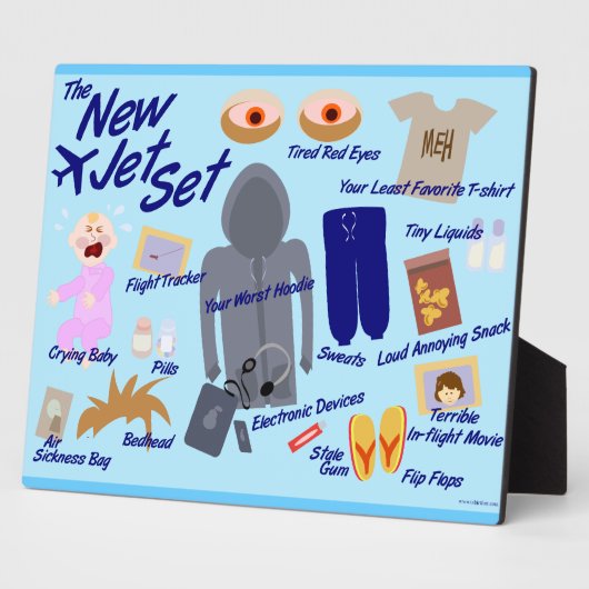 新しいジェットセット空おもしろい気旅行漫画パロディ フォトプラーク (側面)