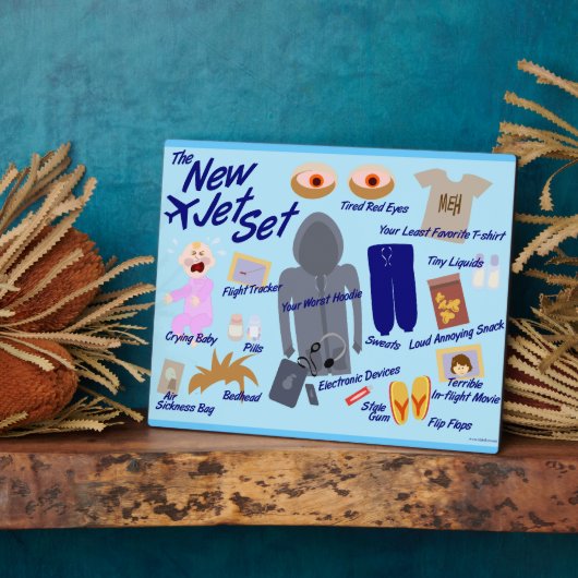 新しいジェットセット空おもしろい気旅行漫画パロディ フォトプラーク (側面)