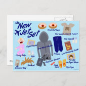 新しいジェットセット空おもしろい気旅行漫画パロディ ポストカード (正面/裏面)