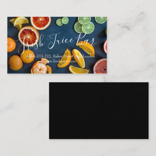 新しいジュースバーの菜食主義のビーガンの健康な生命 名刺 (正面/裏面)