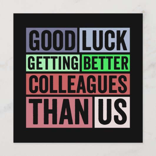 新しいジョおもしろいブ |お別れ同僚離れの |良いL アドバイスカード (正面)