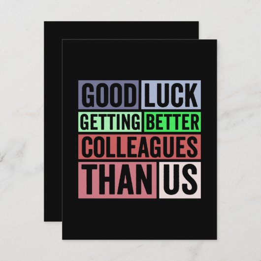 新しいジョおもしろいブ |さよなら同僚離れの |良いL 案内状 (正面/裏面)