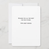 新しいジョブおめでとうおもしろいタイポグラフィカード サンキューカード (裏面)