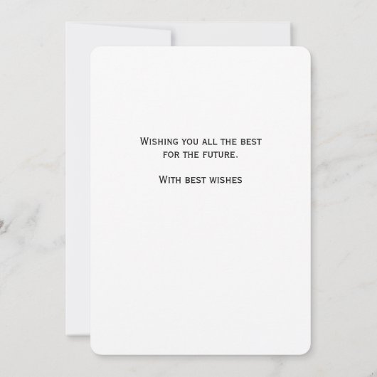 新しいジョブおめでとうおもしろいタイポグラフィカード サンキューカード (裏面)