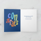 新しいジョブおめでとうおもしろいタイポグラフィ カード (内部)