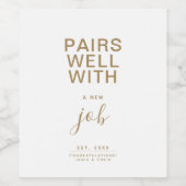 新しいジョブとよくペア – ミニマルタイポグラフィ ワインラベル (シングルラベル)