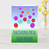 新しいジョブカードおめでとうスペインの。 カード (黄色い花)