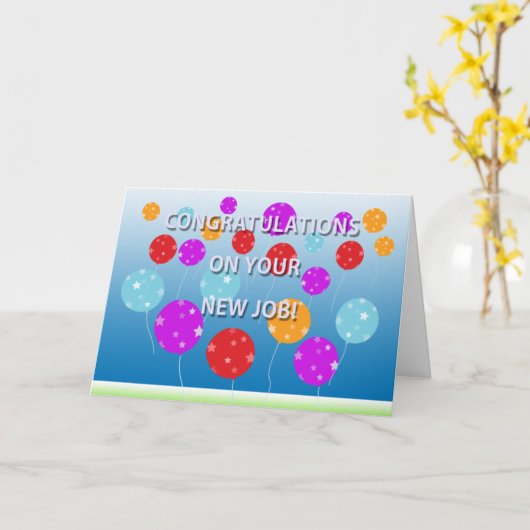 新しいジョブカードをおめでとうございます カード (黄色い花)