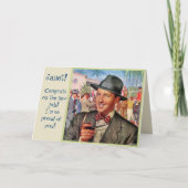 新しいジョブヴィンテージカードのカスタムおめでとう カード (正面)