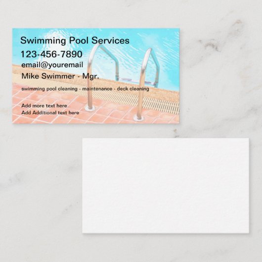 新しいスイミングプールサービス 名刺 (正面/裏面)