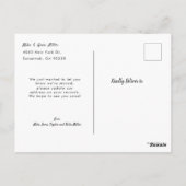 新しいスイートホームタイポグラフィの移動発表 ポストカード (裏面)