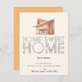 新しいスイートホームタイポグラフィ移動告知カード 案内状 (正面/裏面)