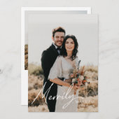 新しいスクリプトフォトホリデーカード 招待状 (正面/裏面)