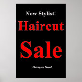 新しいスタイリストヘアカット販売美しいサロンポスター ポスター (正面)