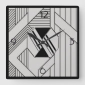 新しいスタイルアールデコ スクエア壁時計 (正面)