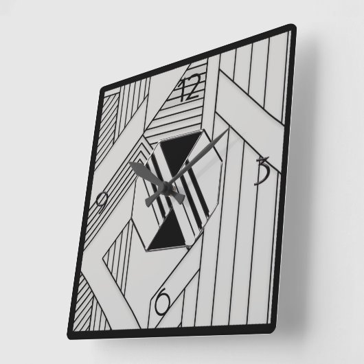 新しいスタイルアールデコ スクエア壁時計 (傾斜)