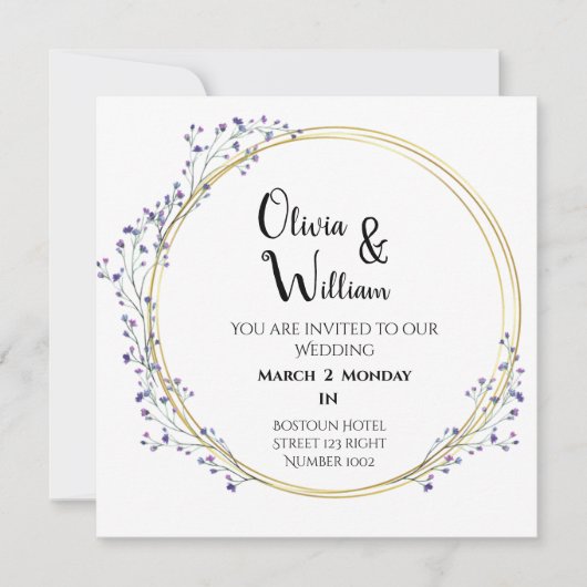 新しいスタイルカード結婚の招待 招待状 (正面)