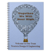 新しいスタッフ歓迎のホットエアバルーン ビジネス ノートブック (正面)