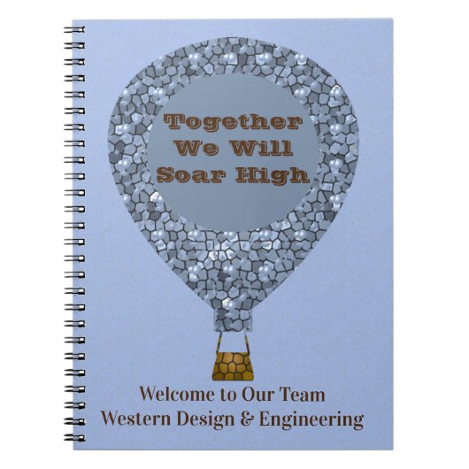 新しいスタッフ歓迎 熱気球ビジネス ノートブック (正面)