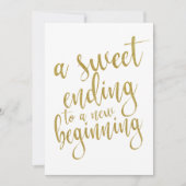 新しいスタートにふさわしい甘い結末の看板 招待状 (正面)