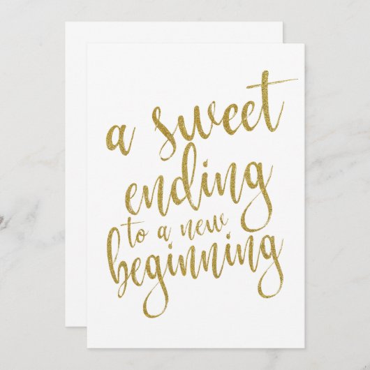 新しいスタートにふさわしい甘い結末の看板 招待状 (正面/裏面)