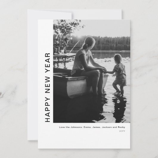 新しいスタートを切る ミニマルな新年の写真 シーズンカード (正面)