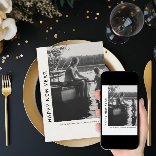 新しいスタート ミニマルな新年の写真 シーズンカード