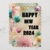 「新しいスタート：幸せな新年をお祈りします！」 シーズンカード (正面/裏面)