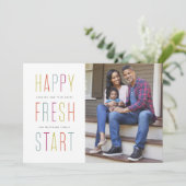 新しいスタートhappy new yearカラフルフォトカード シーズンカード (スタンド正面)