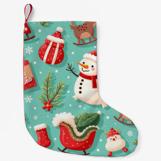新しいストッキングを持つクリスマス感じ スモールクリスマスストッキング