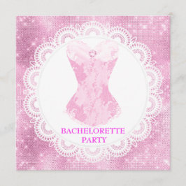 新しいスパークルピンクのコルセットがPrettyでエレガントなレース 招待状