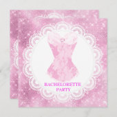 新しいスパークルピンクのコルセットがPrettyなエレガントなレース 招待状 (正面/裏面)