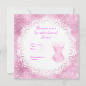 新しいスパークルピンクのコルセットがPrettyなエレガントなレース 招待状 (裏面)