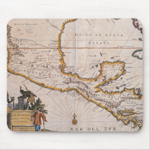 新しいスペイン Newガリチア及びグアテマラ1625年の地図 マウスパッド