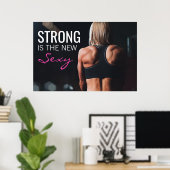 新しいセクシーは強い |女やる気を起こさせるの子トレーニング ポスター (ホームオフィス)