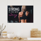 新しいセクシーは強い |女やる気を起こさせるの子トレーニング ポスター (キッチン)