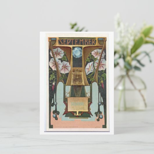 新しいセプテンバースティー〔占星術の〕十二宮図招待状 招待状 (スタンド正面)