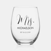 新しいタイポグラフィスクリプト ステムなしワイングラス (正面)