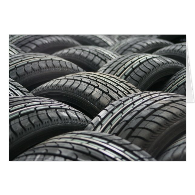 新しいタイヤ空白のカード (正面横)