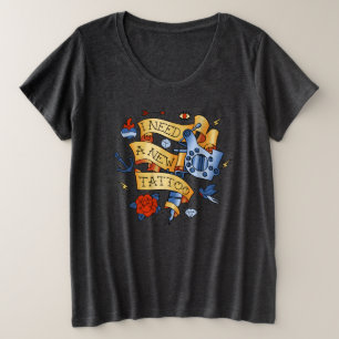 新しいタトゥーを入れたい女性 プラスサイズTシャツ