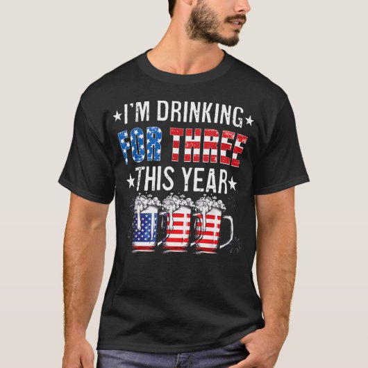 新しいダッドツインズのための面白い3人飲み4日 Tシャツ (正面)