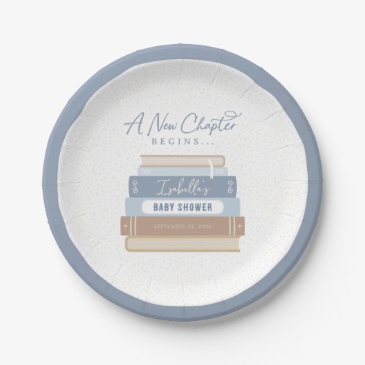 新しいチャプターがストーリーブックのベビーシャワーを開始 ペーパープレート (正面)