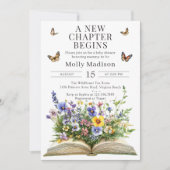 新しいチャプターがストーリーブックのベビーシャワーを開始 招待状 (正面)