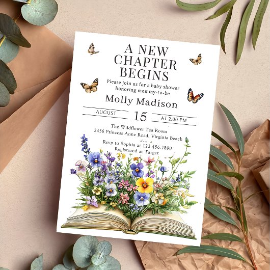 新しいチャプターがストーリーブックのベビーシャワーを開始 招待状