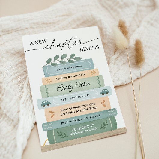新しいチャプターがストーリーブックのベビーシャワーを開始 招待状