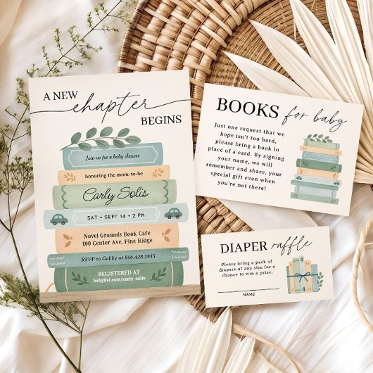 新しいチャプターがストーリーブックのベビーシャワーを開始 招待状