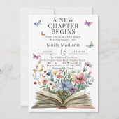 新しいチャプターがストーリーブックのベビーシャワーを開始 招待状 (正面)