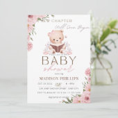 新しいチャプターがテディガールピンクの赤ちゃんシャワーを始める 招待状 (スタンド正面)